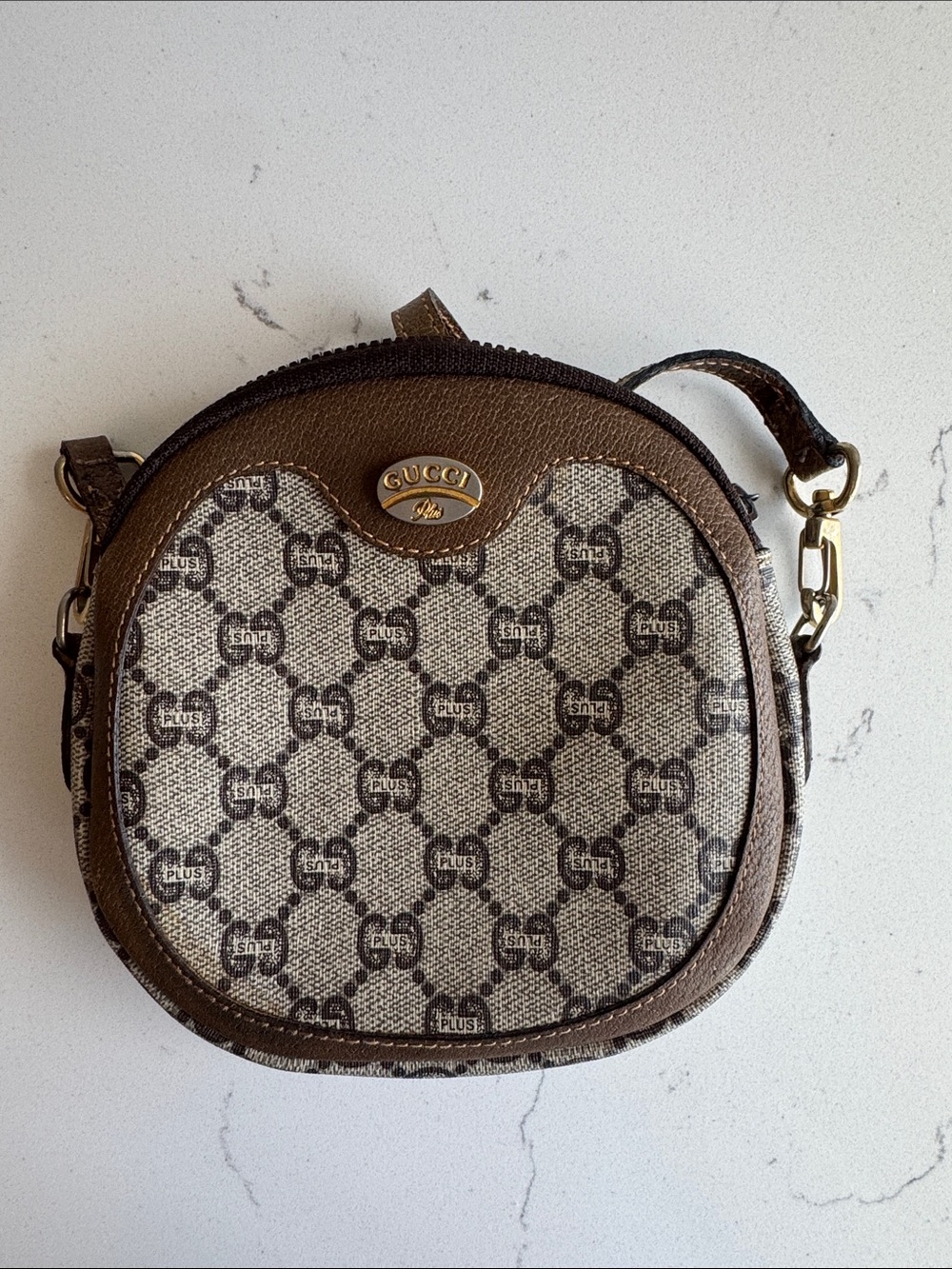 Gucci Beige and Brown Monogram Crossbody Bag